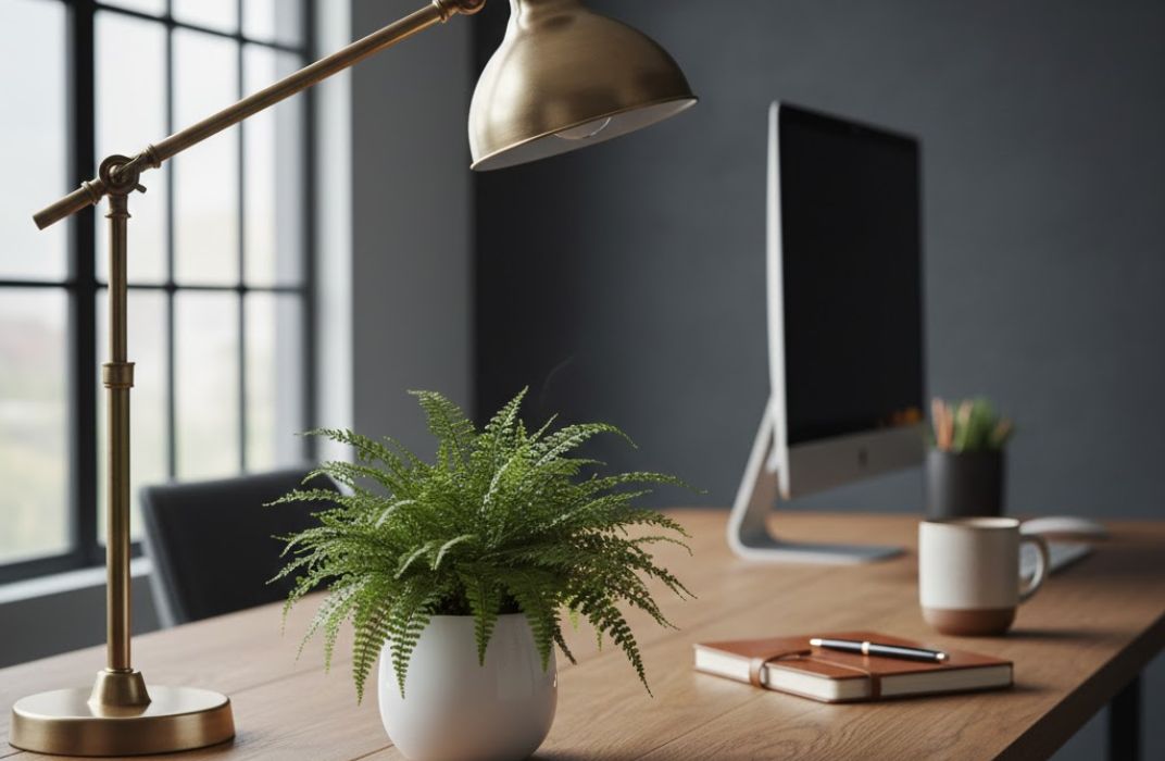 Cây dương xỉ mini cho bàn làm việc nhỏ – bí quyết đem lại không gian xanh