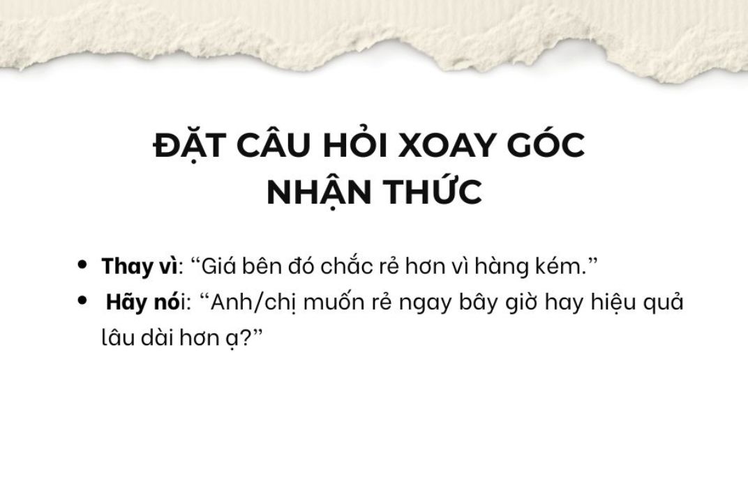 10 kịch bản trả lời thuyết phục khi khách hàng nói “bên kia rẻ hơn nhiều”